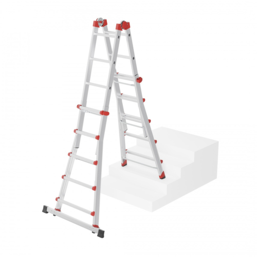 Hailo Multifunctionele reformladder M80, 4 x 5 sporten met profiel  L