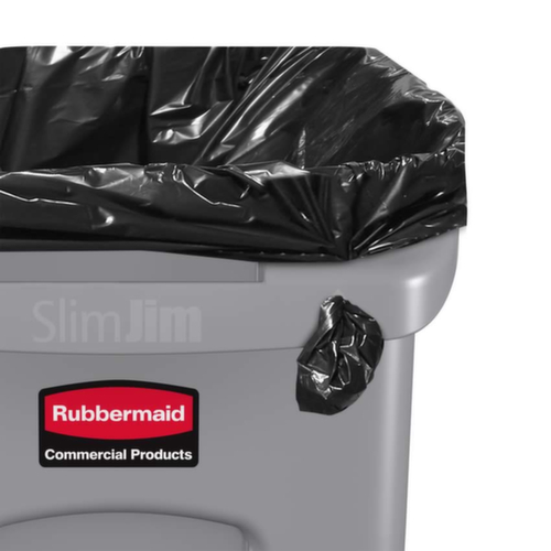 Rubbermaid Afvalverzamelbak Slim Jim® met ventilatiekanalen, 87 l, zwart  L