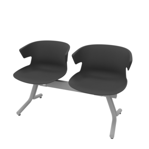 Quadrifoglio Wachtkamerbank met kunststof stoelen, breedte x diepte 1170 x 510 mm  L