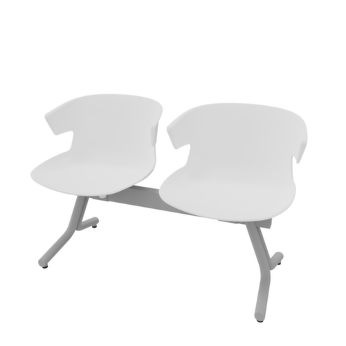 Quadrifoglio Wachtkamerbank met kunststof stoelen, breedte x diepte 1170 x 510 mm  L