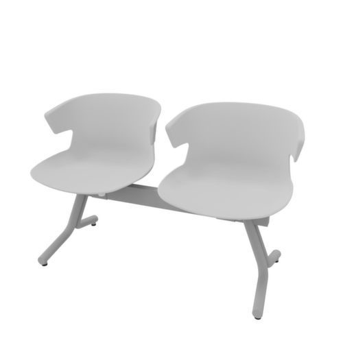 Quadrifoglio Wachtkamerbank met kunststof stoelen, breedte x diepte 1170 x 510 mm  L