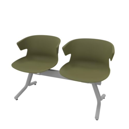 Quadrifoglio Wachtkamerbank met kunststof stoelen, breedte x diepte 1170 x 510 mm  L