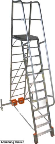 Krause Verrijdbare platformladder STABILO® Professional Vario kompakt, 9 trede(n) met traanplaatprofiel  L