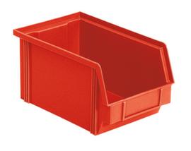 Stapelbare zichtbak Classic met grote verzonken greep, rood, diepte 230 mm