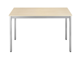 Rechthoekige multifunctionele tafel met frame van vierkante buis, breedte x diepte 1600 x 800 mm, plaat esdoorn