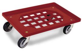 Set onderwagens met roosterplatform, draagvermogen 250 kg, rood