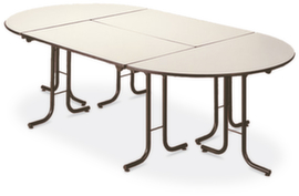 Combineerbare klaptafel, breedte x diepte 1400 x 700 mm, plaat lichtgrijs