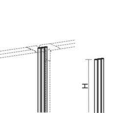 Gera lineaire verbinding Pro voor scheidingswand, hoogte 1600 mm