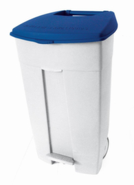 Verrijdbare afvalbak Contiplast, 120 l, wit, deksel blauw