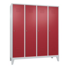 C+P Garderobe Classic met ventilatiesleuven en 4 compartimenten, vakbreedte 400 mm