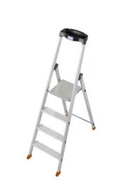 Krause trapladder MONTO® Solido® met bordes met gerstekorrelprofiel, 4 treden met profiel