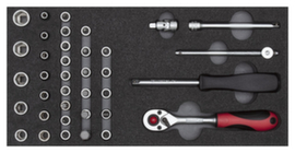 R22150006 Dopsleutelset 1/4" 2/6 CT module 37-delig