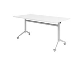 Verrijdbare klaptafel, hoogte x breedte x diepte 750 x 1600 x 800 mm, plaat wit