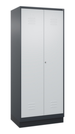 C+P Locker met zitbank Classic Plus voor scheiding van kleding, vakbreedte 400 mm