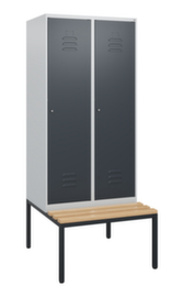 C+P locker Classic Plus met bank, vakbreedte 400 mm