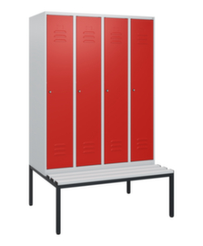 C+P locker Classic Plus met bank, vakbreedte 300 mm