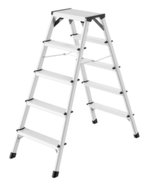 Hailo dubbele ladder StandardLine D60, 2 x 5 antislip geribbelde treden