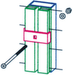 Centrale post voor scheidingswandsysteem, hoogte 2200 mm  S