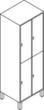 C+P Garderobekast Evolo lichtgrijs met 1x2 vakken + decordeuren, vakbreedte 400 mm  S