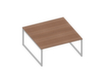 Quadrifoglio Benchtafel Practika met sledeframe, breedte x diepte 1600 x 1600 mm, plaat canaletto-hout