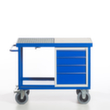 Rollcart Milieuwerkplaatsauto met oliedichte kuip en rooster, draagvermogen 600 kg, laadvlak lengte x breedte 1150 x 700 mm