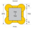 Moravia Op maat gesneden zuilbescherming MORION ECO, hoogte x breedte 1000 x 390 mm Missing translation S