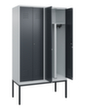 C+P Locker met zitbank Classic Plus voor scheiding van kleding, vakbreedte 300 mm  S