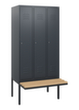 C+P locker Classic Plus met bank, vakbreedte 300 mm