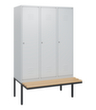 C+P locker Classic Plus met bank, vakbreedte 400 mm