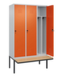 C+P Locker met zitbank Classic Plus voor scheiding van kleding, vakbreedte 400 mm  S