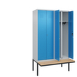 C+P Locker met zitbank Classic Plus voor scheiding van kleding, vakbreedte 300 mm  S