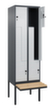 C+P Z-locker Classic Plus met ondergebouwde bank, vakbreedte 300 mm  S