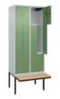 C+P Z-locker Classic Plus met ondergebouwde bank, vakbreedte 400 mm  S