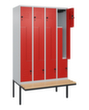 C+P Z-locker Classic Plus met ondergebouwde bank, vakbreedte 300 mm  S