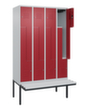 C+P Z-locker Classic Plus met ondergebouwde bank, vakbreedte 300 mm  S