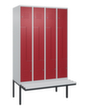 C+P Z-locker Classic Plus met ondergebouwde bank, vakbreedte 300 mm