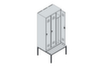 C+P Locker met zitbank Classic Plus voor scheiding van kleding, vakbreedte 300 mm  S