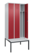 C+P Locker met zitbank Classic Plus voor scheiding van kleding, vakbreedte 300 mm  S