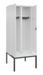 C+P Locker met zitbank Classic Plus voor scheiding van kleding, vakbreedte 400 mm  S