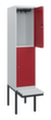 C+P dubbeldekse locker Classic Plus met bank, vakbreedte 400 mm  S