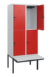 C+P dubbeldekse locker Classic Plus met bank, vakbreedte 400 mm  S