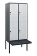 C+P dubbeldekse locker Classic Plus met bank, vakbreedte 400 mm