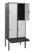 C+P dubbeldekse locker Classic Plus met bank, vakbreedte 400 mm  S