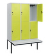 C+P dubbeldekse locker Classic Plus met bank, vakbreedte 400 mm  S