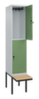 C+P dubbeldekse locker Classic Plus met bank, vakbreedte 400 mm  S