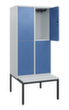 C+P dubbeldekse locker Classic Plus met bank, vakbreedte 400 mm  S