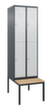 C+P dubbeldekse locker Classic Plus met bank, vakbreedte 300 mm