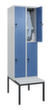 C+P dubbeldekse locker Classic Plus met bank, vakbreedte 300 mm  S