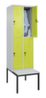 C+P dubbeldekse locker Classic Plus met bank, vakbreedte 300 mm  S