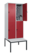 C+P dubbeldekse locker Classic Plus met bank, vakbreedte 400 mm  S